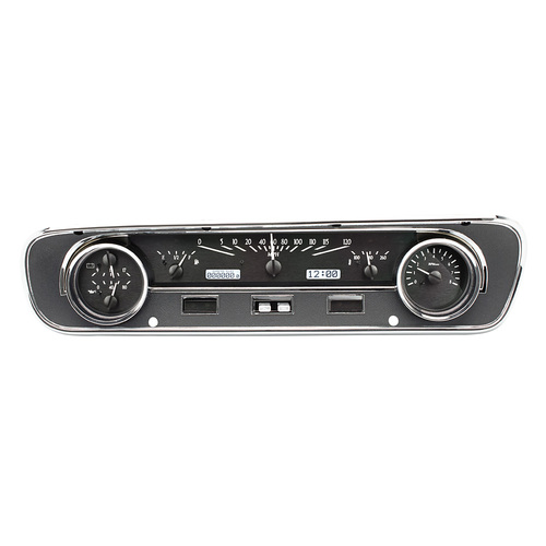 Dakota Digital Gauge, MDX System, 1964-65 Ford Falcon/Mustang, Black Alloy Style Face, White Display, Custom