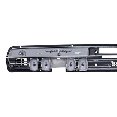 Dakota Digital Gauge, MDX System, 1964-65 Lincoln Continental, Silver Alloy Style Face, White Display, Custom