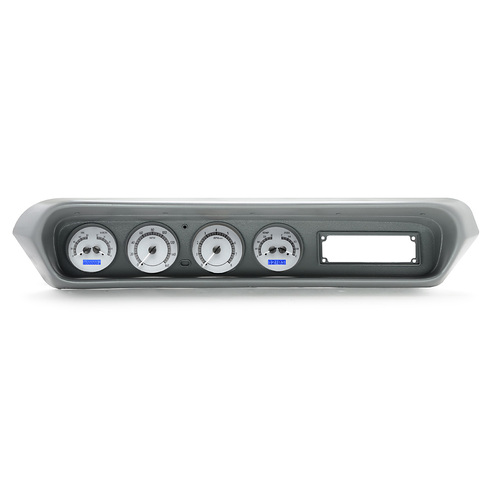 Dakota Digital Gauge, MDX System, 1964-67 Pontiac GTO, Silver Alloy Style Face, Blue Display, Custom