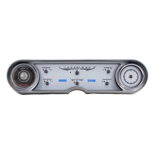 Dakota Digital Gauge, MDX System, 1965-66 Cadillac, Silver Alloy Style Face, Blue Display, Custom