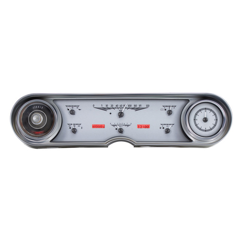 Dakota Digital Gauge, MDX System, 1965-66 Cadillac, Silver Alloy Style Face, Red Display, Custom