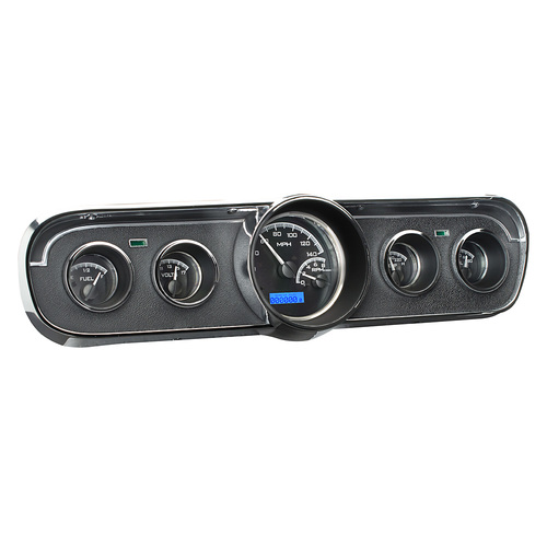Dakota Digital Gauge, MDX System, 1965-66 Ford Mustang, Black Alloy Style Face, Blue Display, Custom