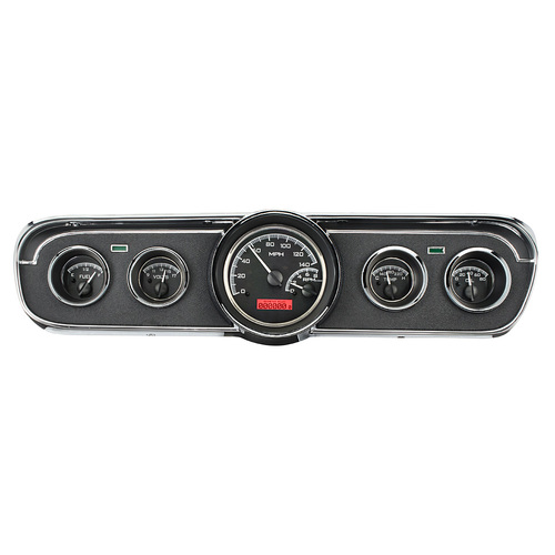 Dakota Digital Gauge, MDX System, 1965-66 Ford Mustang, Black Alloy Style Face, Red Display, Custom