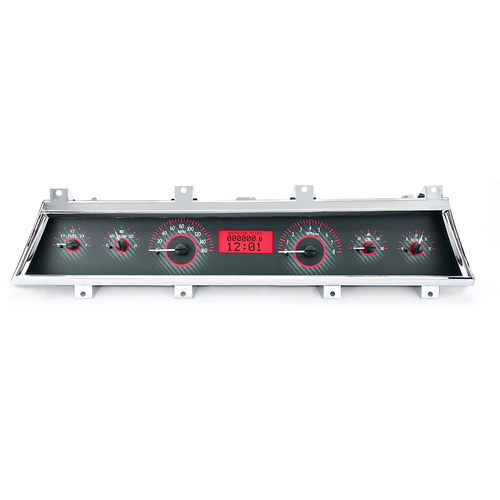 Dakota Digital Gauge, MDX System, 1966-67 Chevy Chevelle, Carbon Fiber Style Face, Red Display, Custom