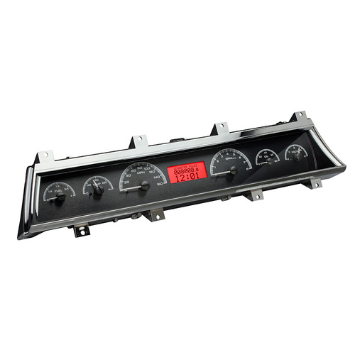 Dakota Digital Gauge, MDX System, 1966-67 Chevy Chevelle, Black Alloy Style Face, Red Display, Custom
