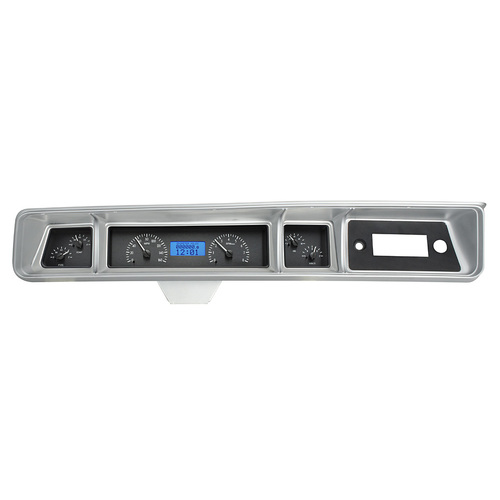 Dakota Digital Gauge, MDX System, 1966 Chevy Impala/Caprice, Black Alloy Style Face, Blue Display, Custom