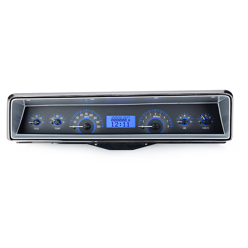 Dakota Digital Gauge, MDX System, 1966-67 Chevy Nova, Carbon Fiber Style Face, Blue Display, Custom