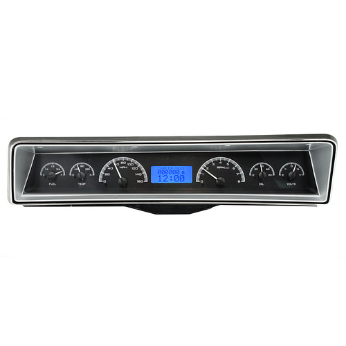 Dakota Digital Gauge, MDX System, 1966-67 Chevy Nova, Black Alloy Style Face, Blue Display, Custom