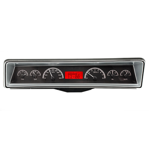 Dakota Digital Gauge, MDX System, 1966-67 Chevy Nova, Black Alloy Style Face, Red Display, Custom