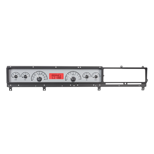Dakota Digital Gauge, MDX System, 1966-67 Ford Fairlane, Silver Alloy Style Face, Red Display, Custom