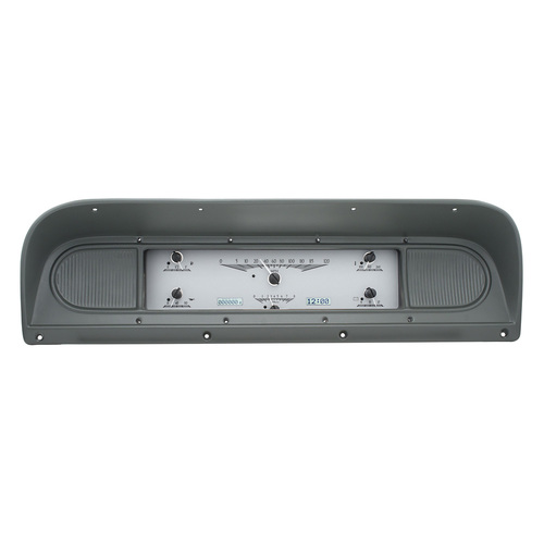 Dakota Digital Gauge, MDX System, 1967-72 Ford Pickup, Silver Alloy Style Face, White Display, Custom