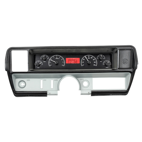 Dakota Digital Gauge, MDX System, 1968-69 Buick Skylark/GS, Black Alloy Style Face, Red Display, Custom