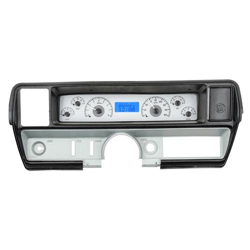 Dakota Digital Gauge, MDX System, 1968-69 Buick Skylark/GS, Silver Alloy Style Face, Blue Display, Custom