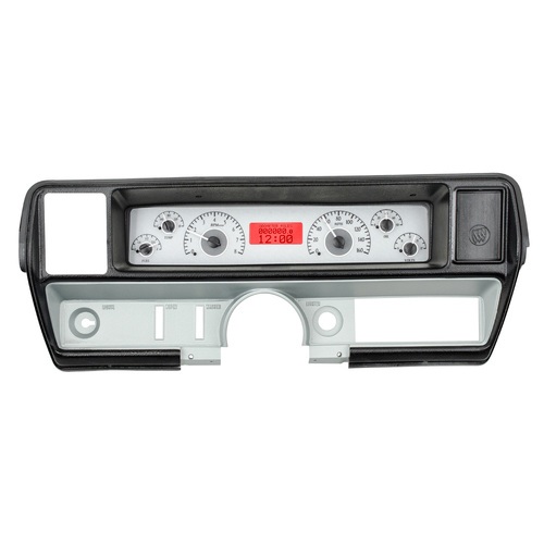 Dakota Digital Gauge, MDX System, 1968-69 Buick Skylark/GS, Silver Alloy Style Face, Red Display, Custom