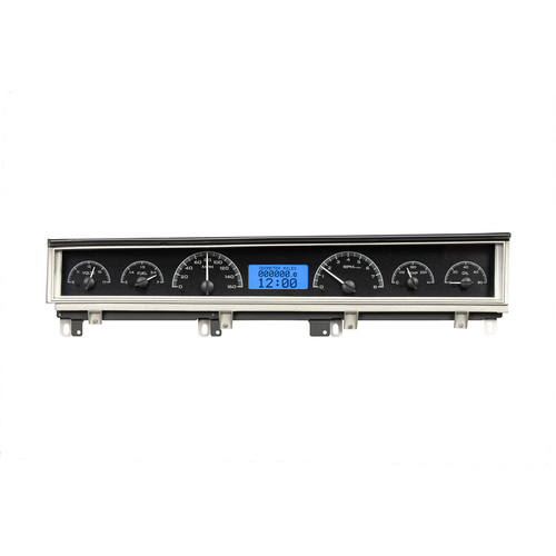 Dakota Digital Gauge, MDX System, 1968-70 Dodge Coronet, Belvedere Non-Rallye B-Body, Black Alloy Style Face, Blue Display, Custom