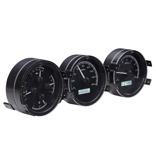 Dakota Digital Gauge, MDX System, 1968-69 Oldsmobile Cutlass, Black Alloy Style Face, White Display, Custom