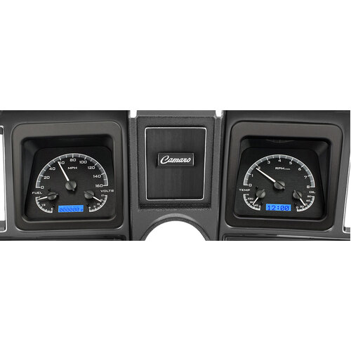 Dakota Digital Gauge, MDX System, 1969 Chevy Camaro, Black Alloy Style Face, Blue Display, Custom