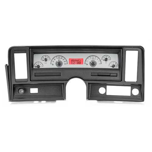 Dakota Digital Gauge, MDX System, 1969-76 Chevy Nova, Silver Alloy Style Face, Red Display, Custom