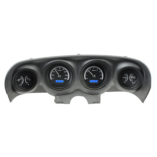 Dakota Digital Gauge, MDX System, 1969-70 Ford Mustang, Black Alloy Style Face, Blue Display, Custom