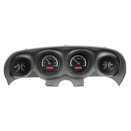 Dakota Digital Gauge, MDX System, 1969-70 Ford Mustang, Black Alloy Style Face, Red Display, Custom