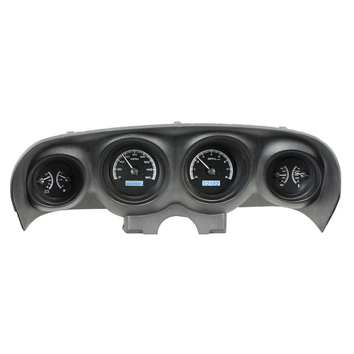 Dakota Digital Gauge, MDX System, 1969-70 Ford Mustang, Black Alloy Style Face, White Display, Custom