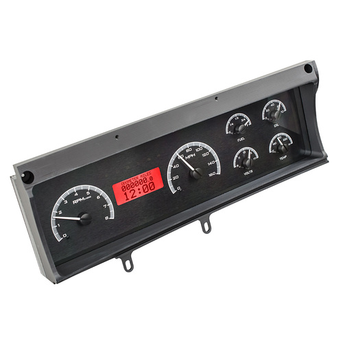 Dakota Digital Gauge, MDX System, 1970-72 Chevy Malibu/ El Camino, Black Alloy Style Face, White Display, Custom