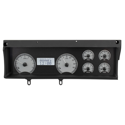 Dakota Digital Gauge, MDX System, 1970-72 Chevy Malibu/ El Camino, Silver Alloy Style Face, White Display, Custom