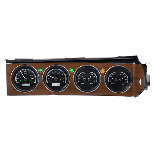 Dakota Digital Gauge, MDX System, 1970-74 Dodge Challenger/ E-Body Rallye Dash, Black Alloy Style Face, White Display, Custom