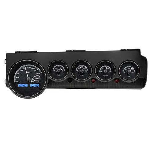 Dakota Digital Gauge, MDX System, 1970-74 Dodge Challenger/ E-Body Non-Rallye Dash, Black Alloy Style Face, Blue Display, Custom