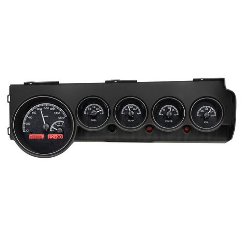 Dakota Digital Gauge, MDX System, 1970-74 Dodge Challenger/ E-Body Non-Rallye Dash, Black Alloy Style Face, Red Display, Custom