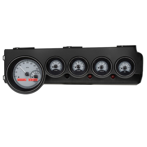 Dakota Digital Gauge, MDX System, 1970-74 Dodge Challenger/ E-Body Non-Rallye Dash, Silver Alloy Style Face, Red Display, Custom