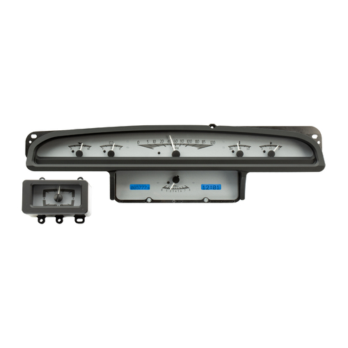 Dakota Digital Gauge, MDX System, 1970-71 Ford Torino, Silver Alloy Style Face, Blue Display, Custom