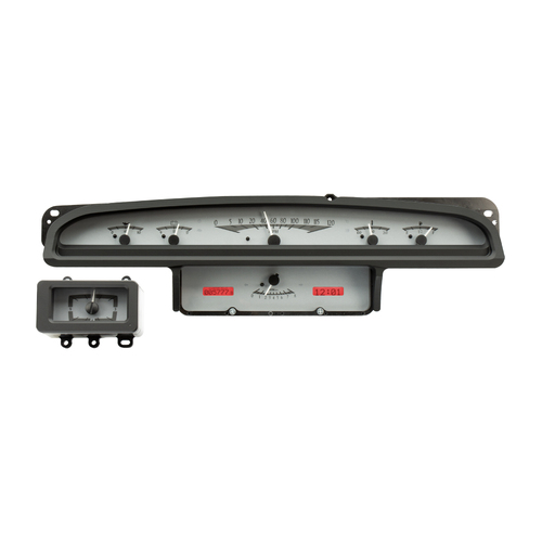 Dakota Digital Gauge, MDX System, 1970-71 Ford Torino, Silver Alloy Style Face, Red Display, Custom