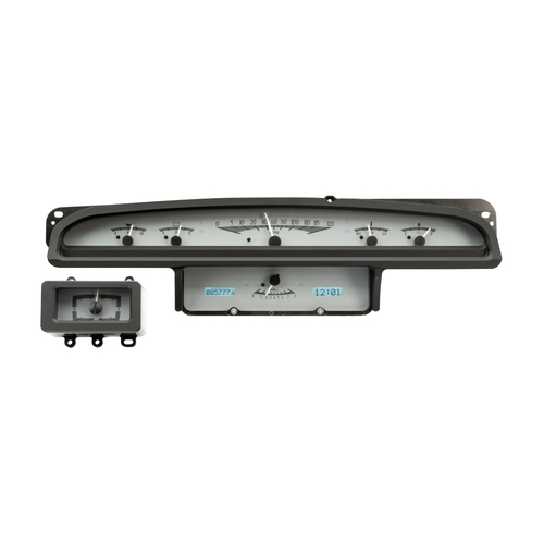 Dakota Digital Gauge, MDX System, 1970-71 Ford Torino, Silver Alloy Style Face, White Display, Custom