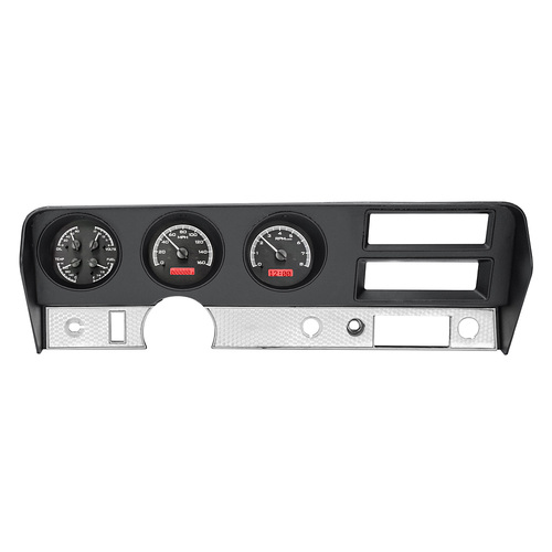 Dakota Digital Gauge, MDX System, 1970-72 Pontiac GTO, Black Alloy Style Face, Red Display, Custom