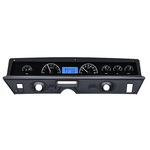 Dakota Digital Gauge, MDX System, 1971-76 Chevy Impala/Caprice, Black Alloy Style Face, Blue Display, Custom