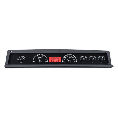 Dakota Digital Gauge, MDX System, 1971-76 Chevy Impala/Caprice, Black Alloy Style Face, Red Display, Custom