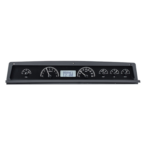 Dakota Digital Gauge, MDX System, 1971-76 Chevy Impala/Caprice, Black Alloy Style Face, White Display, Custom