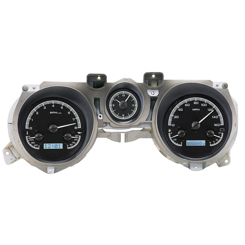Dakota Digital Gauge, MDX System, 1971-73 Ford Mustang, Black Alloy Style Face, White Display, Custom