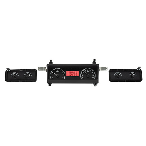 Dakota Digital Gauge, MDX System, 1973-77 Chevy Chevelle / Monte Carlo, Black Alloy Style Face, Red Display, Custom