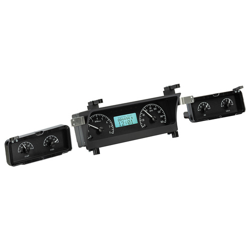 Dakota Digital Gauge, MDX System, 1973-77 Chevy Chevelle / Monte Carlo, Black Alloy Style Face, White Display, Custom