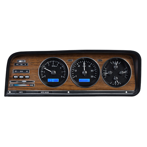 Dakota Digital Gauge, MDX System, 1973-85 Jeep Wagoneer/J-Trucks, Black Alloy Style Face, Blue Display, Custom