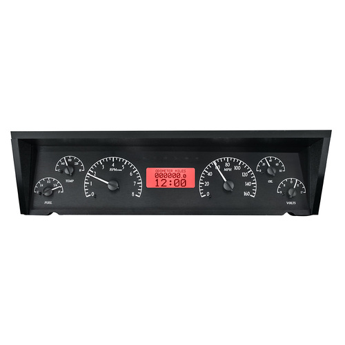 Dakota Digital Gauge, MDX System, 1977-90 Chevy Impala/Caprice, Black Alloy Style Face, Red Display, Custom