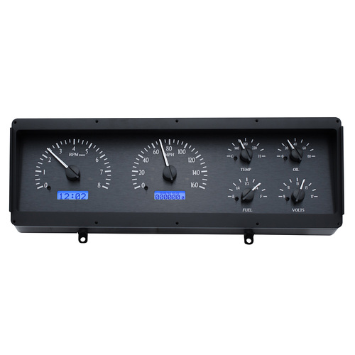 Dakota Digital Gauge, MDX System, 1978-88 Oldsmobile Cutlass, Black Alloy Style Face, Blue Display, Custom