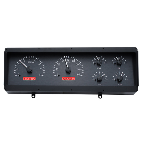 Dakota Digital Gauge, MDX System, 1978-88 Oldsmobile Cutlass, Black Alloy Style Face, Red Display, Custom
