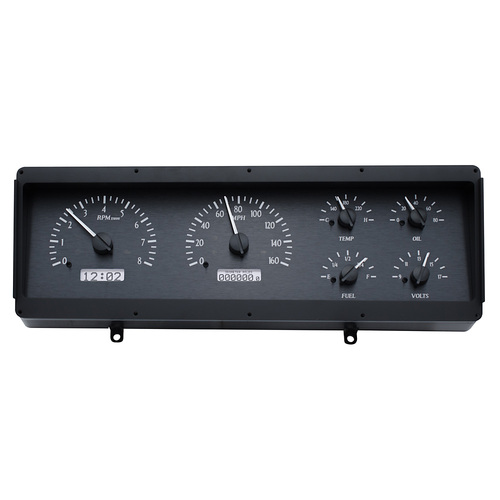 Dakota Digital Gauge, MDX System, 1978-88 Oldsmobile Cutlass, Black Alloy Style Face, White Display, Custom