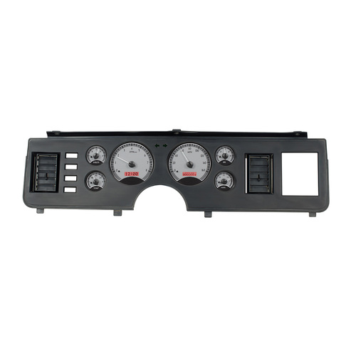 Dakota Digital Gauge, MDX System, 1979-86 Ford Mustang, Silver Alloy Style Face, Red Display, Custom