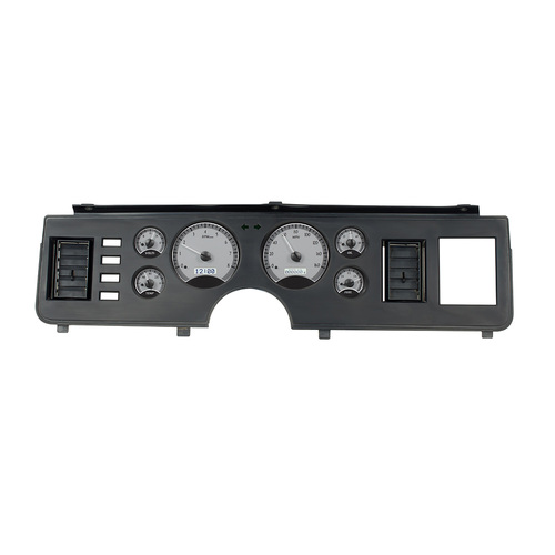 Dakota Digital Gauge, MDX System, 1979-86 Ford Mustang, Silver Alloy Style Face, White Display, Custom