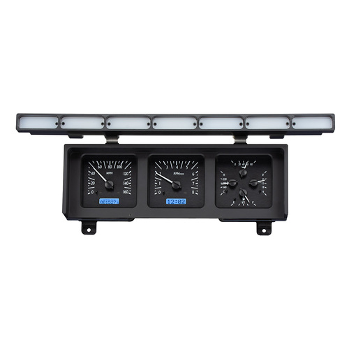 Dakota Digital Gauge, MDX System, 1980-86 Ford Pickup, Black Alloy Style Face, Blue Display, Custom