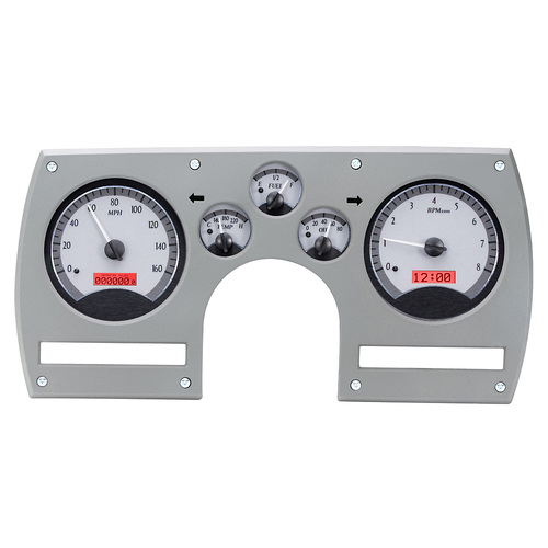Dakota Digital Gauge, MDX System, 1982-89 Chevy Camaro, Silver Alloy Style Face, Red Display, Custom